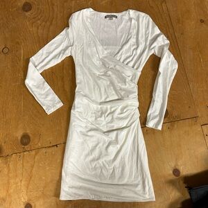 Athleta - sexy V-neck wrap cocktail dress - white